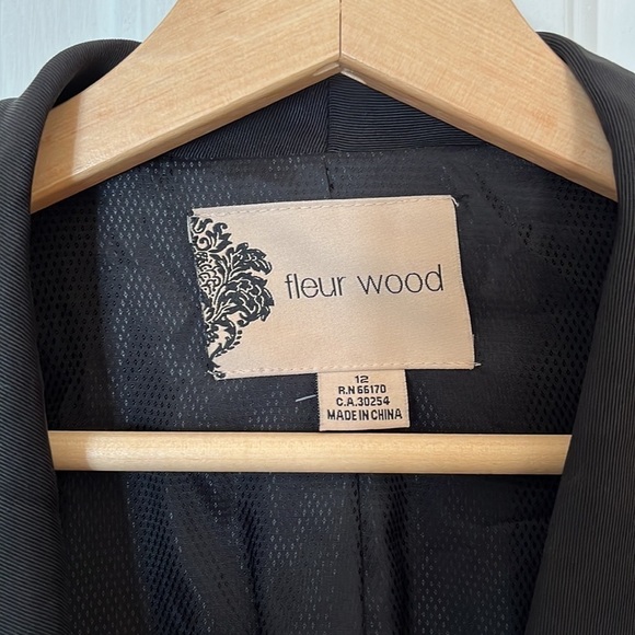 Anthropologie | Fleur Wood Strata Layered One Button Blazer Jacket Black 12 - Picture 6 of 11